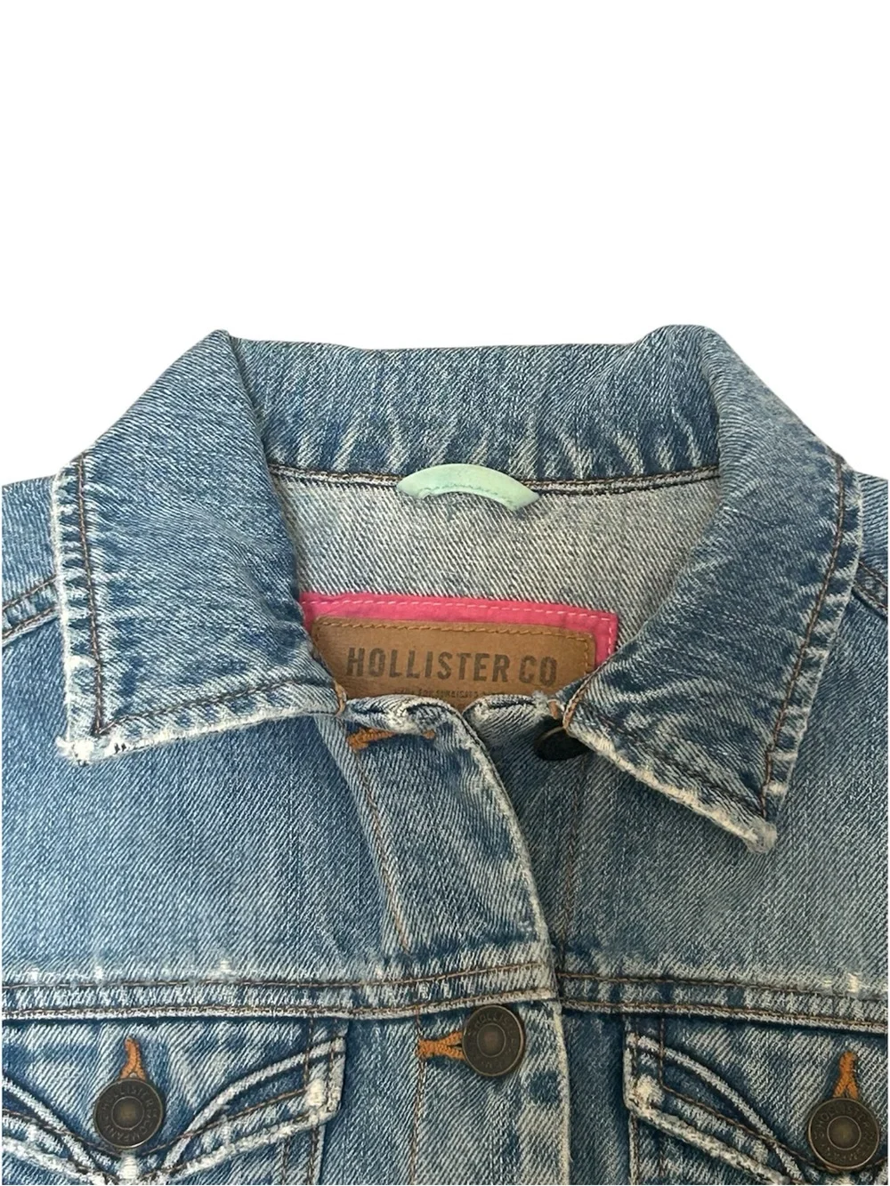Vintage Y2K Cropped Hollister Denim Jacket Size Small